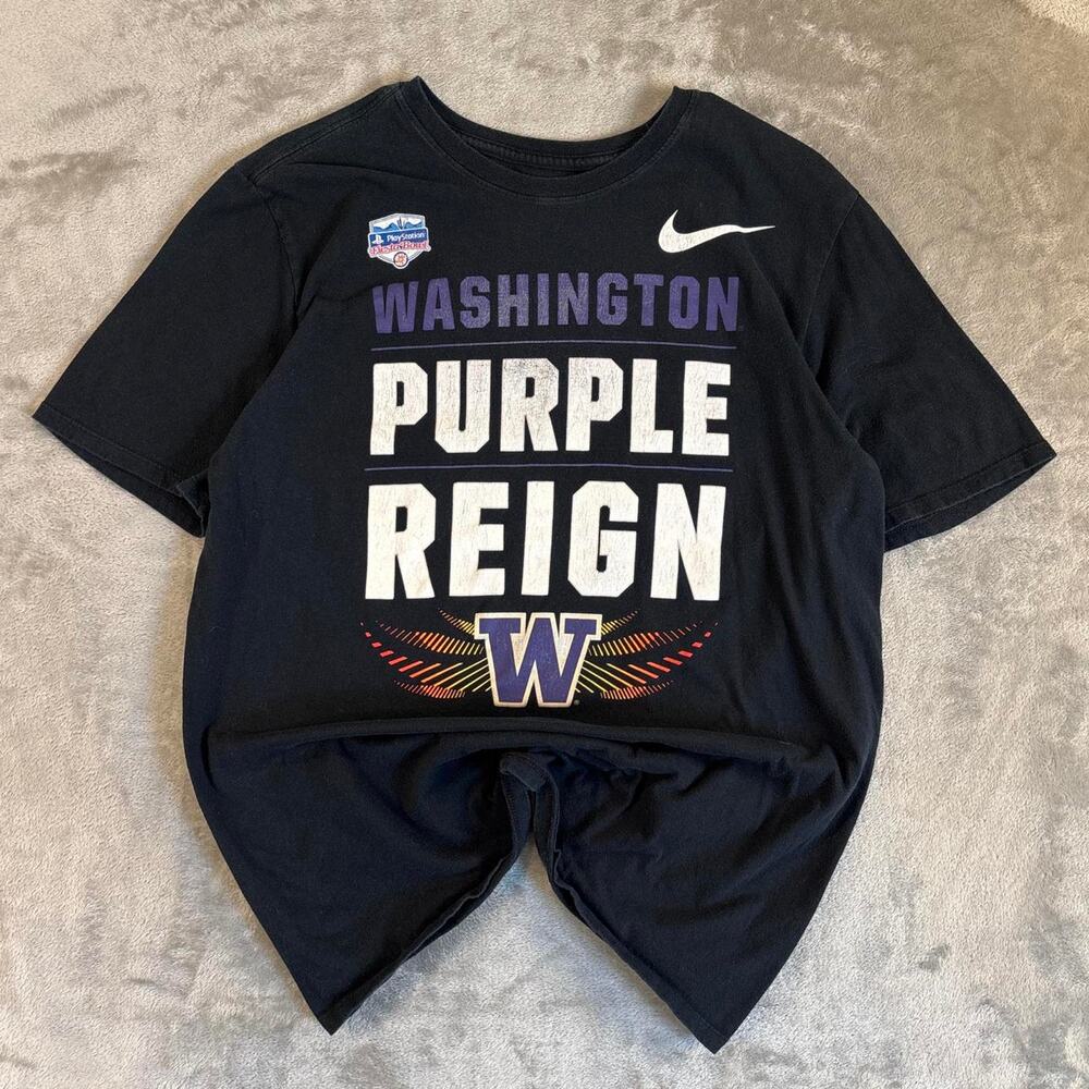 Nike Washington Huskies Purple Reign T Shirt Mens Large Black NCAA Football